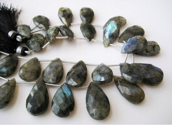 15 x 20 mm bis 13 x 25 mm Labradorit facettierte Birne Perlen, Labradorit facettierte Brioletten, Labradorit Birne für Schmuck (6 Stück bis 12 Stück Optionen)