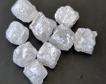 4.5-5mm White Grey Raw Diamond Cube, 2 Pcs Box Shaped White Grey Diamond Cube, Rare Loose Natural Rough Uncut Diamond Cubes - PPRGK2