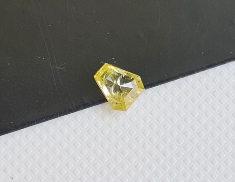 Yellow Shield Diamond, Natural Yellow Diamond Shield For Ring, Loose Diamond Shield Pendant, Diamond Shield for Engagement Rings, 4.8x4.3mm image 3