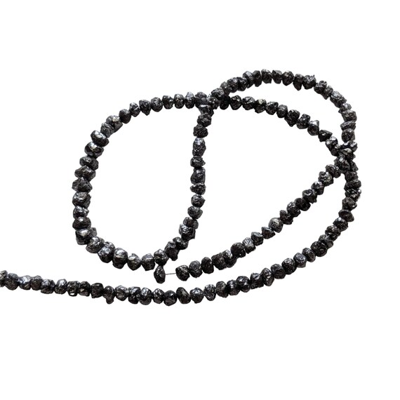 3.5 5mm Raw Black Diamond Beads Rough Black Diamond Beads Uncut