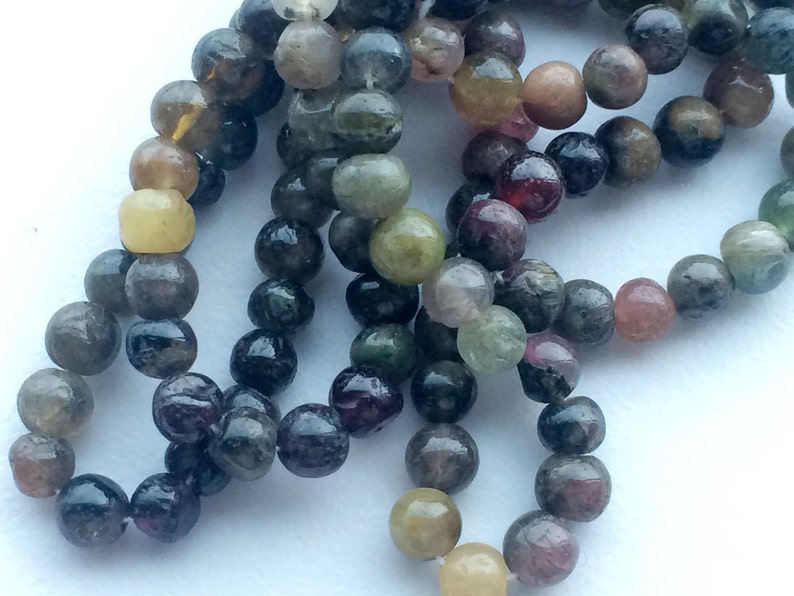 Multi Tourmaline Plain Round Beads Tourmaline Necklace 5 Strands WHOLESALE Multi Tourmaline Beads 13 Inch Strand 5mm