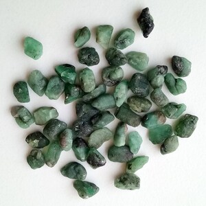 7-8mm Emerald Rough, Green Emerald Rough Stones, Rough Emerald Gemstones, Raw Emerald, Loose Raw Emerald 25Pcs T0 50Pcs Options PDG265 image 4