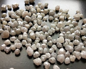 Diamante gris natural redondo en bruto de 2,5-4 mm, diamante gris en bruto, diamante sin tallar, diamante gris suelto para joyería (de 5 a 100 piezas) - DDP197