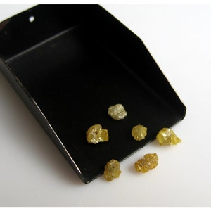 4mm Each Approx Yellow Drilled Raw Diamonds,  Yellow Rough Diamond, Nautral Yellow Raw Uncut Diamond For Jewelry (1Pc To 10Pc Options)