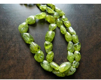 10mm To 12mm Peridot Nuggets, Peridot Beads, Nugget Beads,  Peridot Plain Beads, Peridot Tumbles For Jewelry (16IN To 8IN Options)