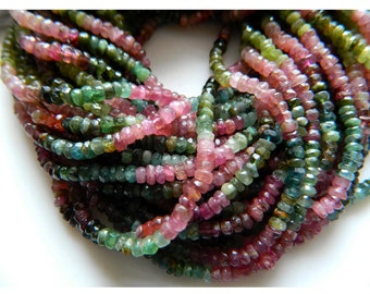 4mm Multi Tourmaline Faceted Rondelle Beads, Natural Multi Tourmaline Faceted Beads, Multi Tourmaline For Jewelry (1ST To 5ST Options)