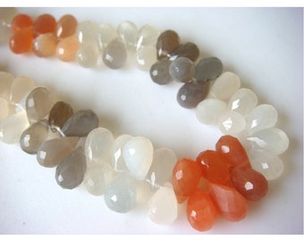 7x10mm Multi Moonstone Faceted Tear Drops, Multi Moonstone Faceted Tear Drop For Jewelry, Multi Moonstone Beads (25Pcs To 50Pcs Options)