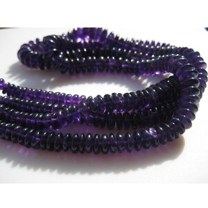 7-10mm Amethyst Plain German Beads, Amethyst Spacer Beads, Amethyst Tyre Beads, Purple Beads, Amethyst For Necklace (8IN To 16IN Options)