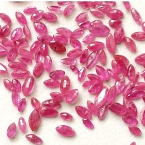 Ruby marquise geslepen stenen, 2 x 3 mm - 3 x 6 mm, natuurlijke losse robijn edelstenen, gefacetteerde robijn markiezin, robijn voor sieraden (opties 1 tot 10 kt) - pag.