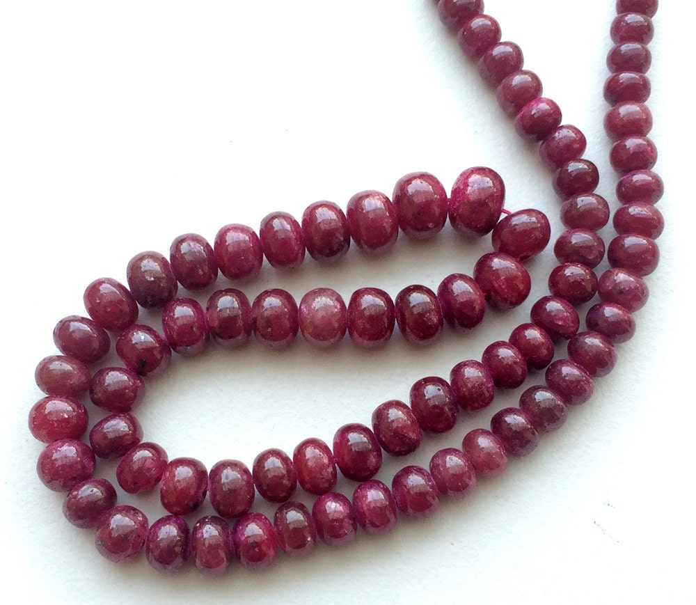 Ruby Beads Ruby Jewelry Ruby Necklace Ruby Smooth Etsy