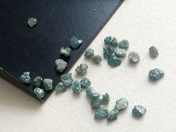 3 6mm Blue Raw Diamond Blue Rough Diamond Uncut Rough Diamond