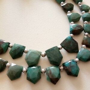 11-16mm Chrysocolla Faceted Shield Beads, Chrysocolla Beads, Faceted Shield Briolette Beads for Jewelry (4IN To 8IN Options) - ANT149