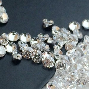 2mm Cubic Zirconia, Loose Round Zircon, Faceted Zirconia, Sparkling Clear CZ Diamonds, Brilliant Cut CZ, Clear CZ ( 100Pc To 1000Pc Options)