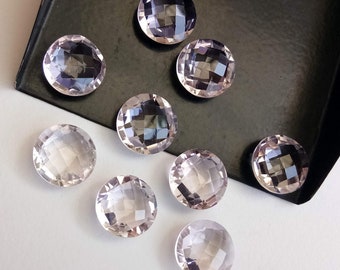12mm Pink Amethyst Round Double Side Faceted Gemstones, 9 Pcs Natural Round Faceted Pink Amethyst, Loose Pink Amethyst For Jewelry - ANG113x