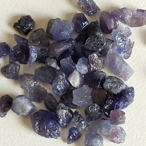 6-8mm Tanzanite Rough Stones, Raw Tanzanite Gemstones, Natural Loose Rough Tanzanite Undrilled Stones (5Pcs T0 50Pcs Options) - ADG335