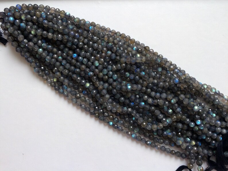 5 Inch Strand Labradorite Beads 20 Pieces Labradorite Faceted Round Balls Blue Fire Gemstone 6mm Beads