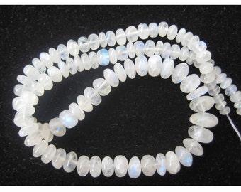 4mm-12mm Rainbow Moonstone Plain Rondelle, White Rainbow Rondelle Beads,  Beads, Rainbow Moonstone Rondelle Beads For Jewelry (8INTo 16IN)