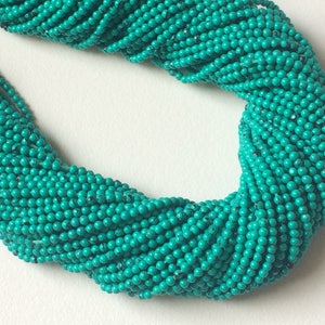 2mm Chinese Turquoise Plain Rondelle Beads, 13 Inch Turquoise Greenish Blue Rondelles, Plain Turquoise For Jewelry (5ST To 10 ST Options)