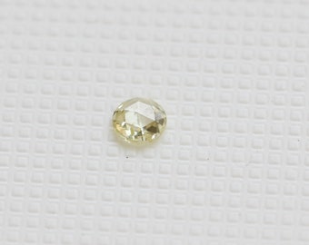 Rose Cut Diamond, Natural Light Yellow Round Rose Cut Diamond For Ring, Single Diamond Loose 3mm, Rose Cut Diamond Cabochon - PDD454