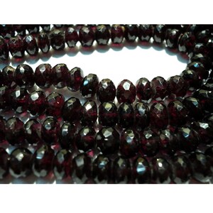 7.5mm Garnet Faceted Rondelle Beads, Garnet Faceted Beads, Garnet Rondelle Beads For Jewelry, Garnet Rondelles (5.5IN To 11IN Options)
