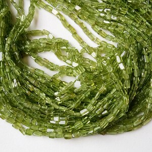4.5-5mm Peridot Plain Rectangle Beads, Natural Green Peridot Beads, 13 Inch Peridot Smooth Rectangle Beads For Jewelry (1ST To 5ST Options)