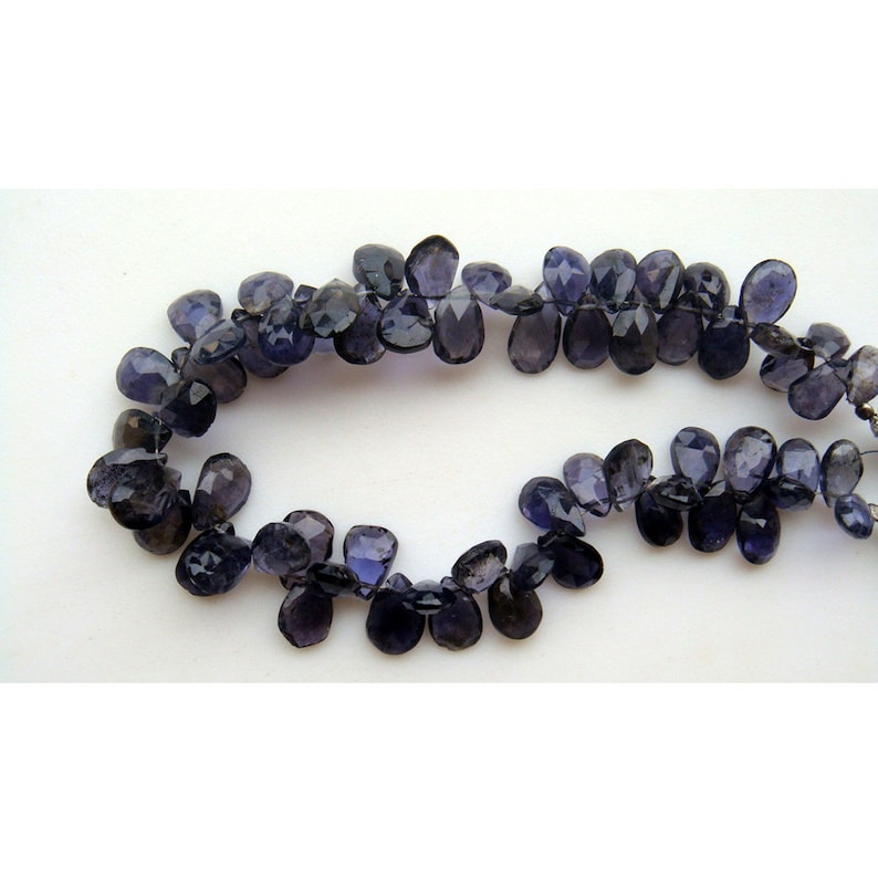 Iolite 14x11mm 4 inches 12x9mm Iolite Faceted Pear Shaped Drop Briolettes