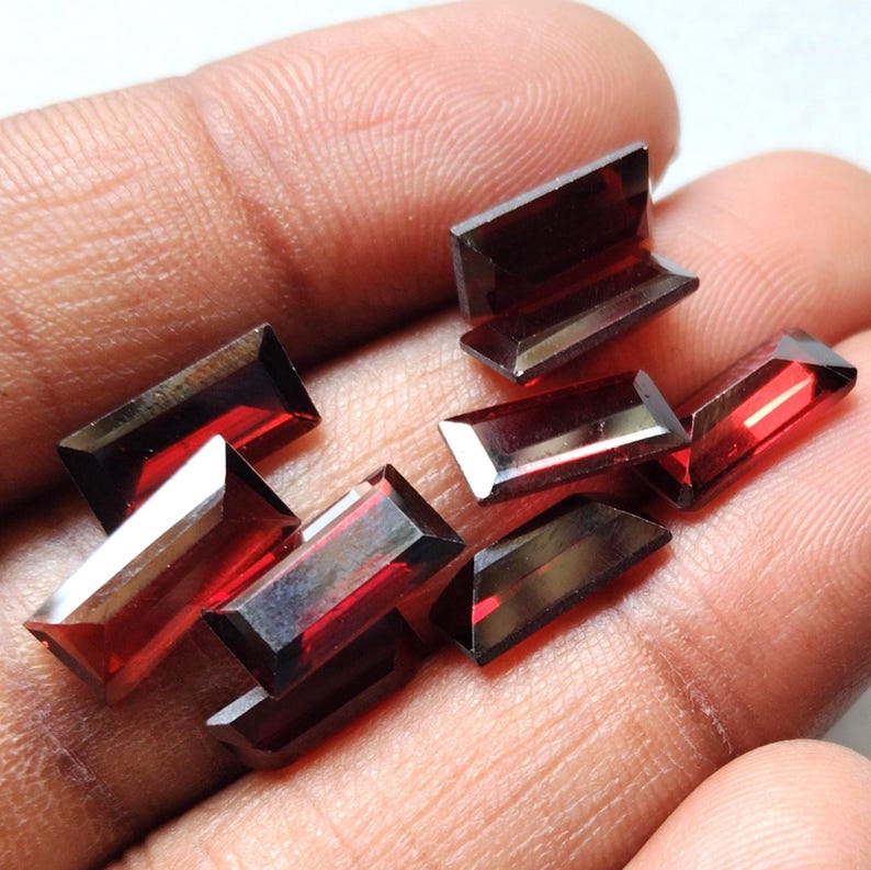 5x8mm - 5x13mm Approx. Garnet Emerald Cut Stone, Natural Faceted Garnet Stones, Loose Garnet For Jewelry (10Cts To 20Cts Options)- ADG143 image 10