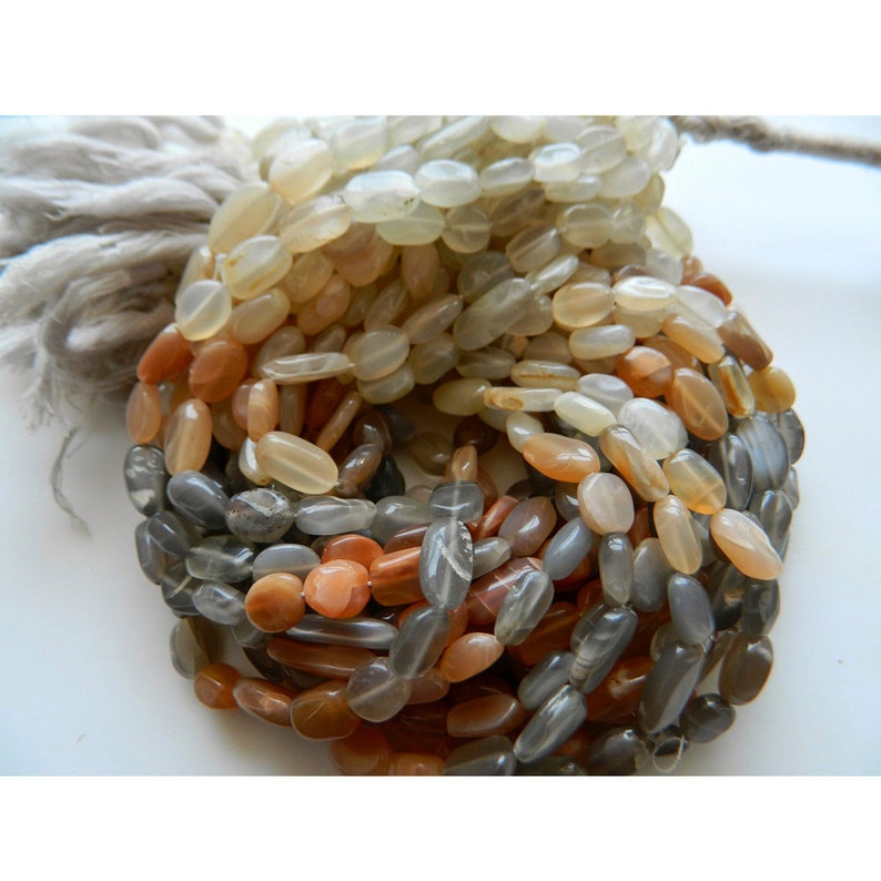 Wholesale Gemstones WHOLESALE 5 Strands Multi Moonstone Beads Gemstone Beads 14 Inch Strands 7x10mm Each Oval Beads