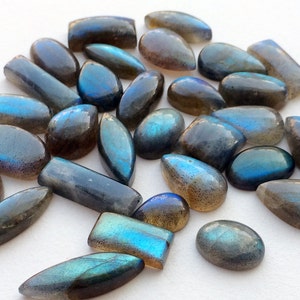 13-25mm Labradorite Plain Cabochons, Labradorite Flat Back Mix Cabochon, Labradorite Gemstones For Jewelry 5Pcs To 10pcs Options NNP662 image 3