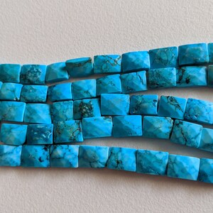 9-11mm Howlite Turquoise Faceted Chewing Gum Shape Beads, Faceted Rectangle Beads, Chinese Turquoise For Jewelry (1ST To 5ST Options)-AAG120
