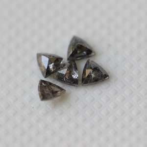 Salt And Pepper Diamond, CONFLICT FREE 2.5mm Trillion Cut Diamond, Diamond For Engagement / Wedding Ring Gifts For Her (1Pc To 2 Pc)-PDD438