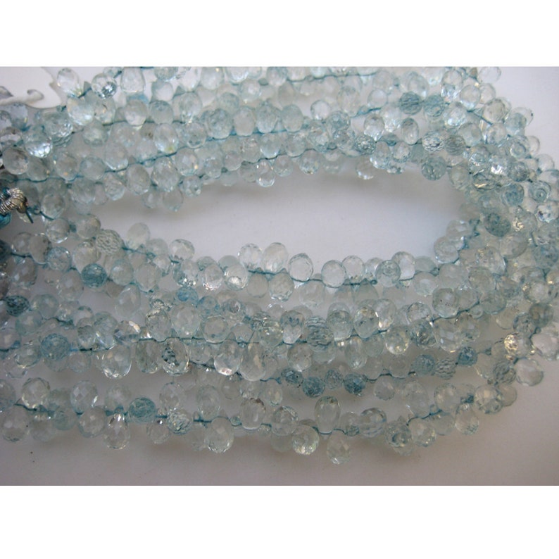 5x7mm Approx 20 Pieces Aquamarine Faceted Tear Drop Beads