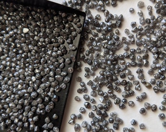 2-2.5mm Raw Black Diamond, Natural Rough Black Diamond, Loose Black Diamonds, Uncut Raw Diamonds for Jewelry (1Ct To 10Ct Options) - PPD738