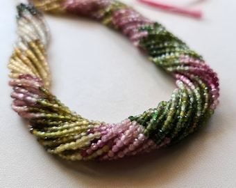2.5mm Multi Tourmaline Faceted Rondelles Natural Multi Tourmaline Beads Tourmaline For Necklace / Jewelry (1STR - 5STR Options) - DGA52
