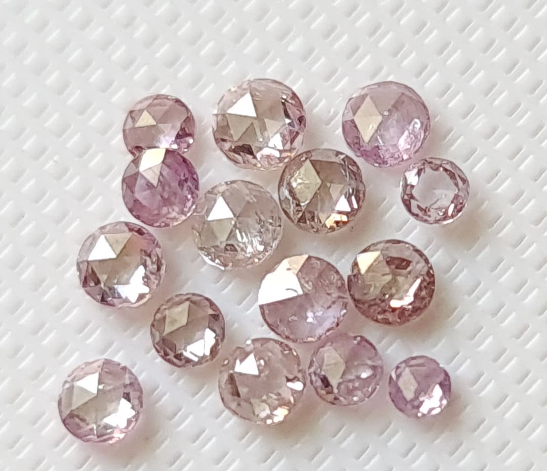 Pink Roses Cut Pink Rose Cut Diamond, CONFLICT FREE 1.8-2.5mm Natural Pink Rose Cut ...
