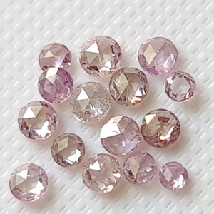 Pink Rose Cut Diamond, CONFLICT FREE 1.8-2.5mm Natural Pink Rose Cut Diamond Cabochon, Loose Pink Diamond for Jewelry (1Pc to 2Pcs)-PDD425