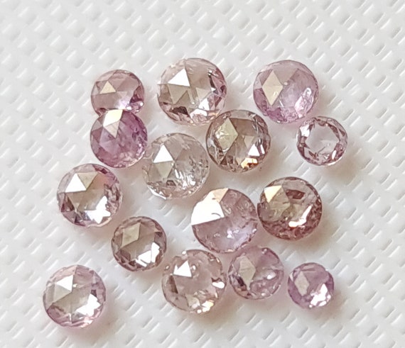 10 Diamants Ronds Roses Naturels 2,50mm - Cabochon Plat, Rouge, Qualité I3, Afrique Du Sud
