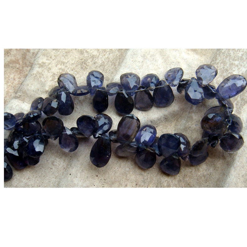 Iolite 14x11mm 4 inches 12x9mm Iolite Faceted Pear Shaped Drop Briolettes
