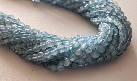 Cuentas Redondas Facetadas De Apatita Azul Natural De Grado AAA, 2 Mm Y 3 Mm, Microfacetadas, Con Corte De Diamante Láser, Tira De 39 Cm (PRP582) - España