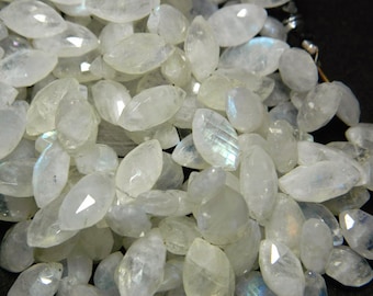 7x11-8x13mm Approx Rainbow Moonstone Faceted Marquise Beads, Moonstone Marquise, Rainbow Moonstone Marquise Beads For Jewelry (20Pc To 40Pc)