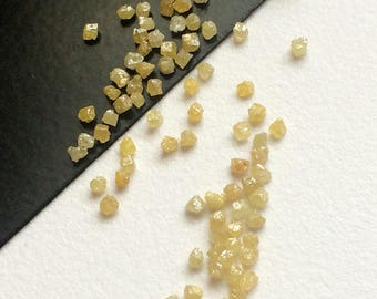 1.5-2mm Yellow Rough Diamond, Uncut Diamond, Yellow Loose Diamond Conflict Free, Yellow Raw Diamond For Jewelry (1Ct To 10Ct Options)