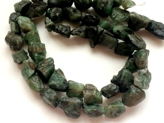 7 13mm Emerald Rough Beads Drilled Emerald Raw Stones Rough