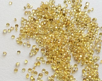 2-3 mm gelber Saphirschliffstein, gelber Saphir lose Edelsteine, facettierter Saphir für Schmuck, runder Saphirschliffstein (1Ct bis 5Ct Option)