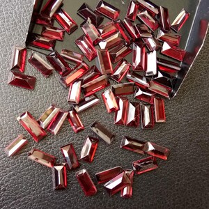 5x8mm - 5x13mm Approx. Garnet Emerald Cut Stone, Natural Faceted Garnet Stones, Loose Garnet For Jewelry (10Cts To 20Cts Options)- ADG143 image 5