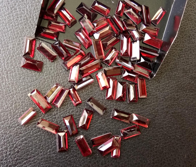 5x8mm - 5x13mm Approx. Garnet Emerald Cut Stone, Natural Faceted Garnet Stones, Loose Garnet For Jewelry (10Cts To 20Cts Options)- ADG143 image 5