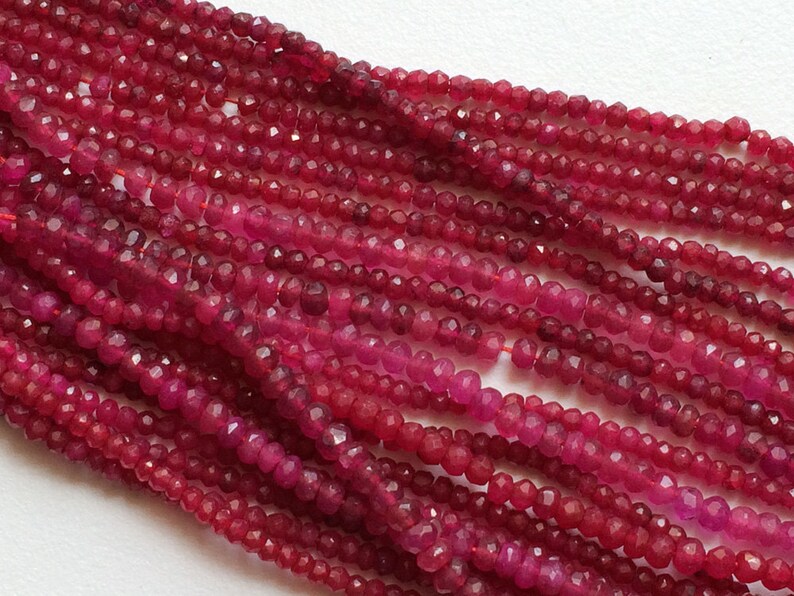 Red Quartz Beads Red Quartz Micro Faceted Rondelle Beads Red Beads 13 Inch Strand Wholesale Quartz Necklace Size 4mm To 4.5mm approx