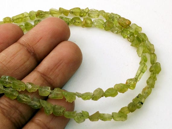 4 8mm Peridot Rough Strand Natural Peridot Raw Beads Rough