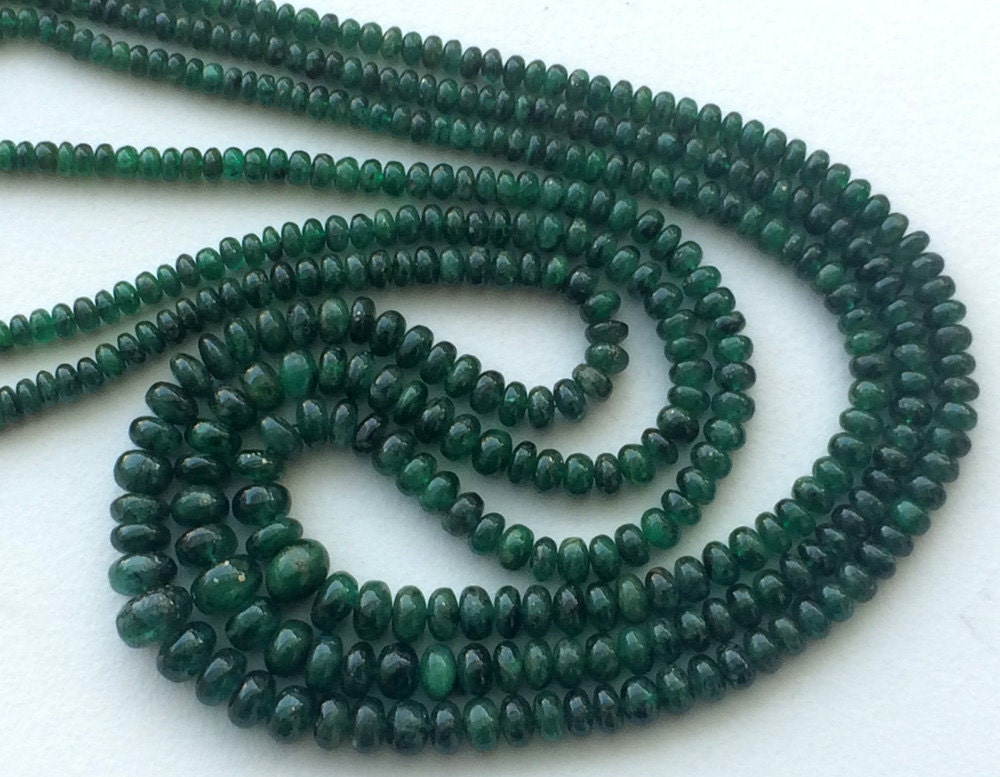 3mm 6mm Emerald Plain Rondelle Beads Emerald Plain Beads | Etsy