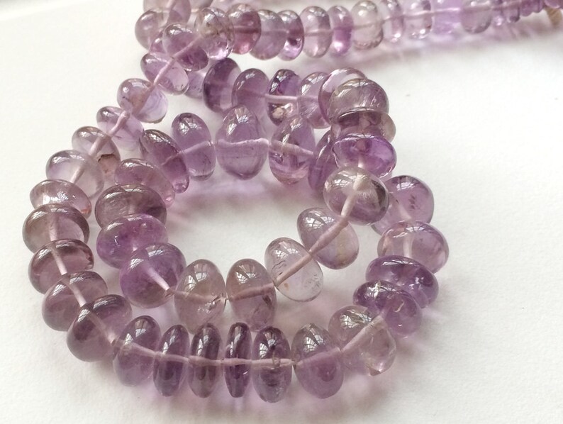 57 Pieces Purple AAAgems Amethyst Necklace 10 Inch 8-10mm Beads Amethyst Plain Rondelle Beads Amethyst Gemstone Beads