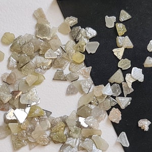 2-4mm White Grey Diamond Slices, Natural White Grey Rough Diamond Slices, Loose Diamond Raw Chips For Jewelry (1CT To 5CT Options) - PDD22